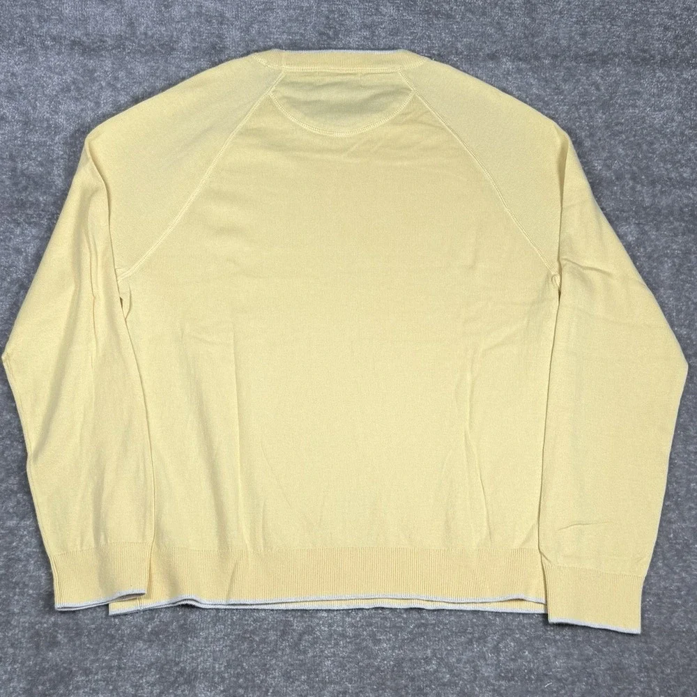Banana Republic Sweater Mens XL Yellow Crew Neck Cashmere Silk Blend Lightweight